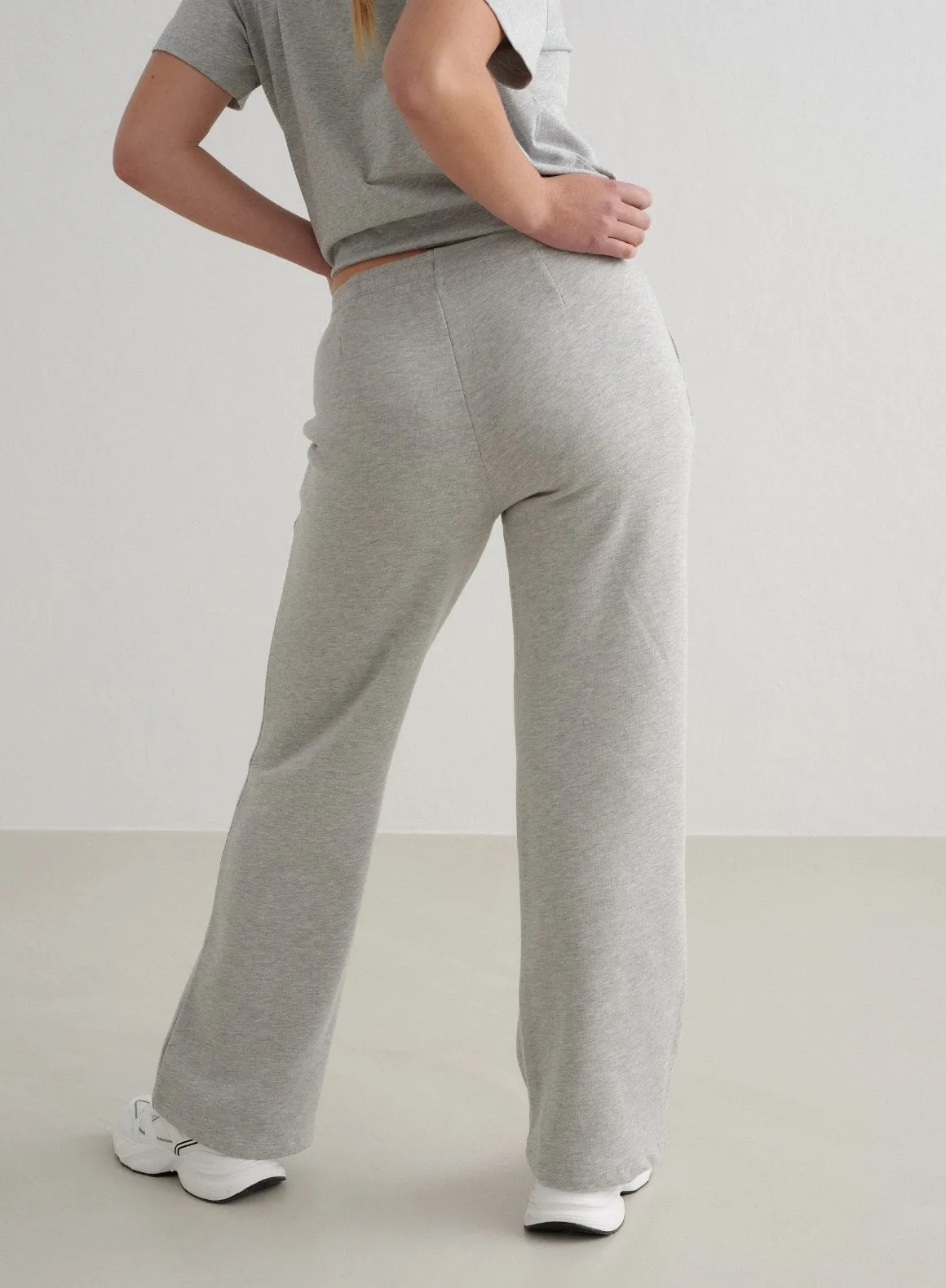 Grey Melange Wide Sweatpants sold by Aimn product image thumbnail 5