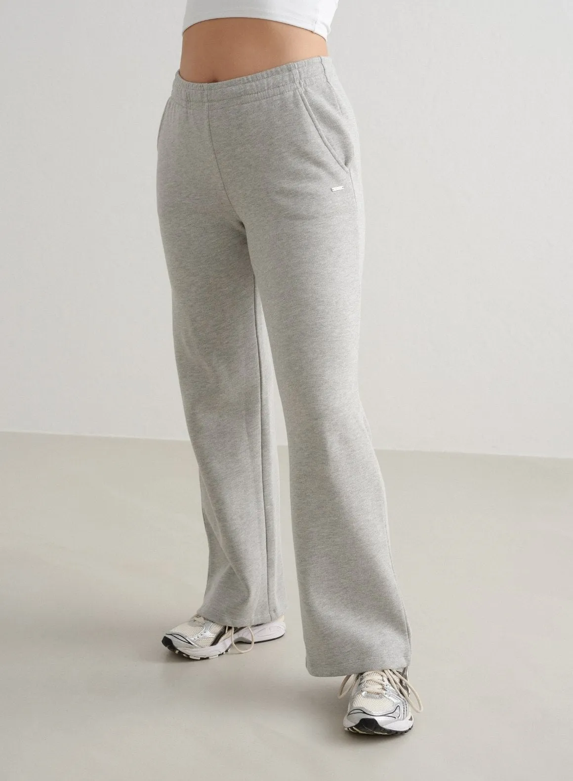 Grey Melange Wide Sweatpants sold by Aimn product image thumbnail 2