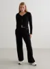 Black Ease Ribbed Wide Pants sold by Aimn