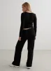 Black Ease Ribbed Wide Pants sold by Aimn