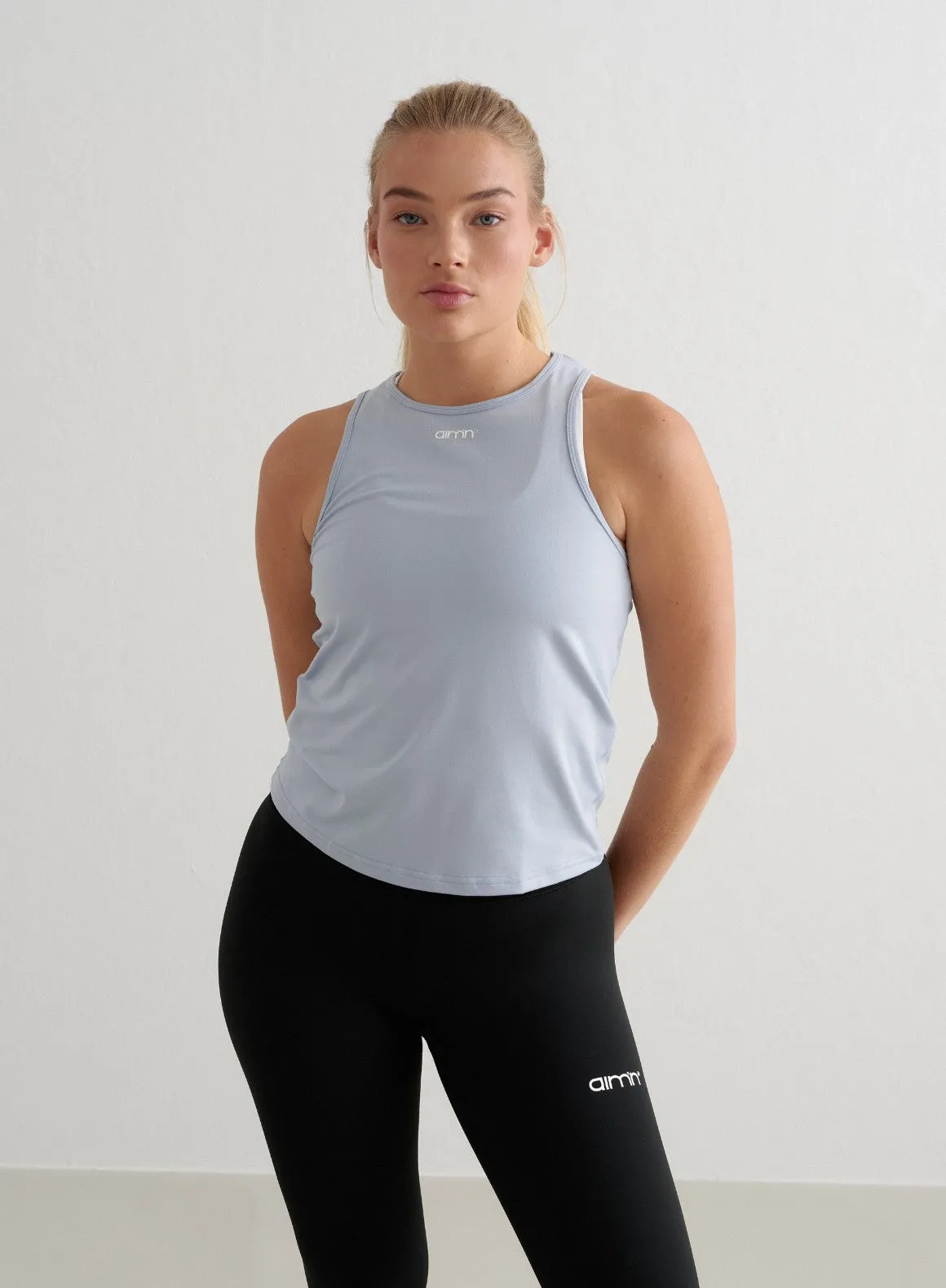 Cloudy Blue Soft Basic Singlet sold by Aimn