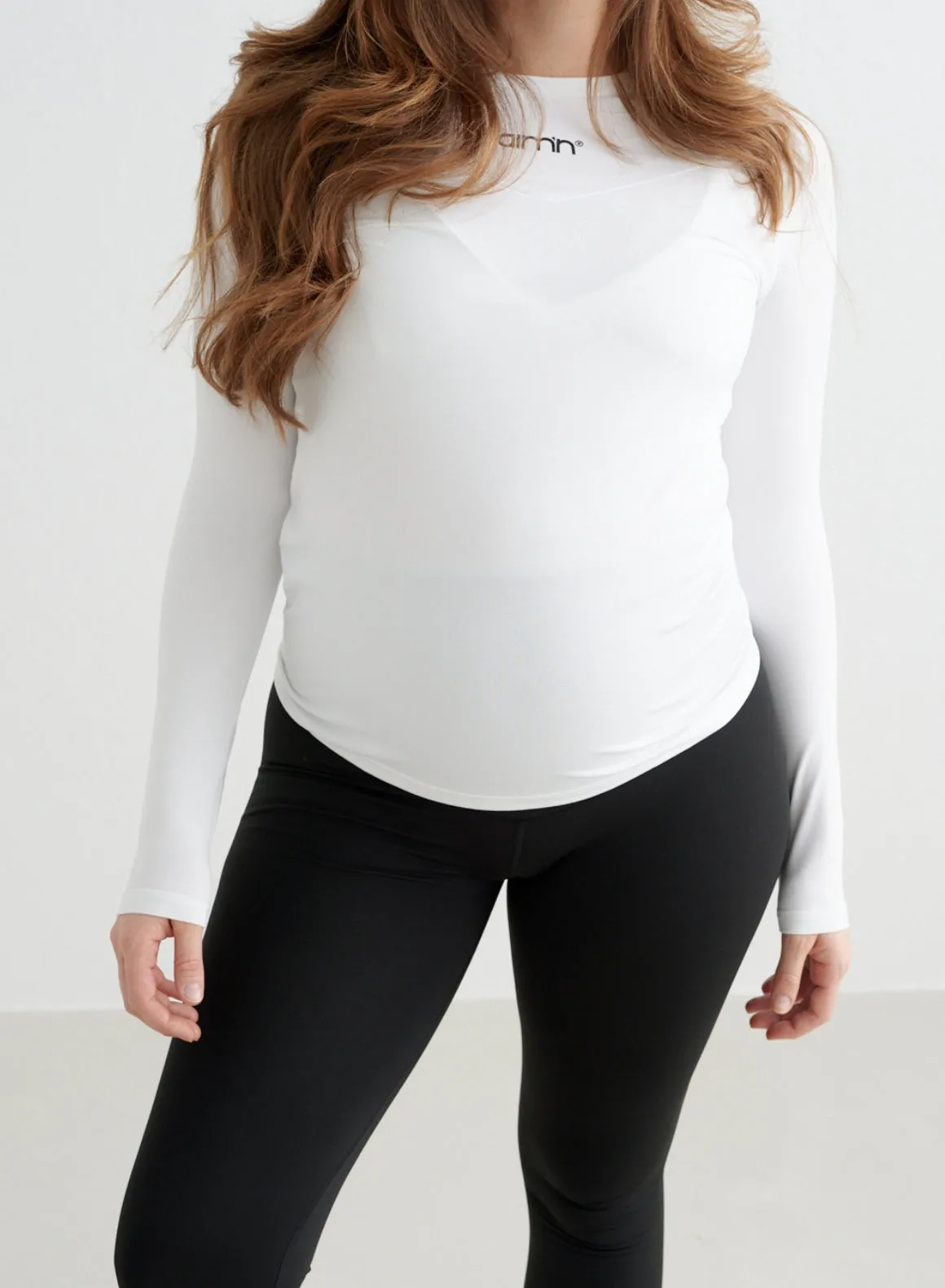White Soft Basic Maternity Long Sleeve sold by Aimn product image thumbnail 5
