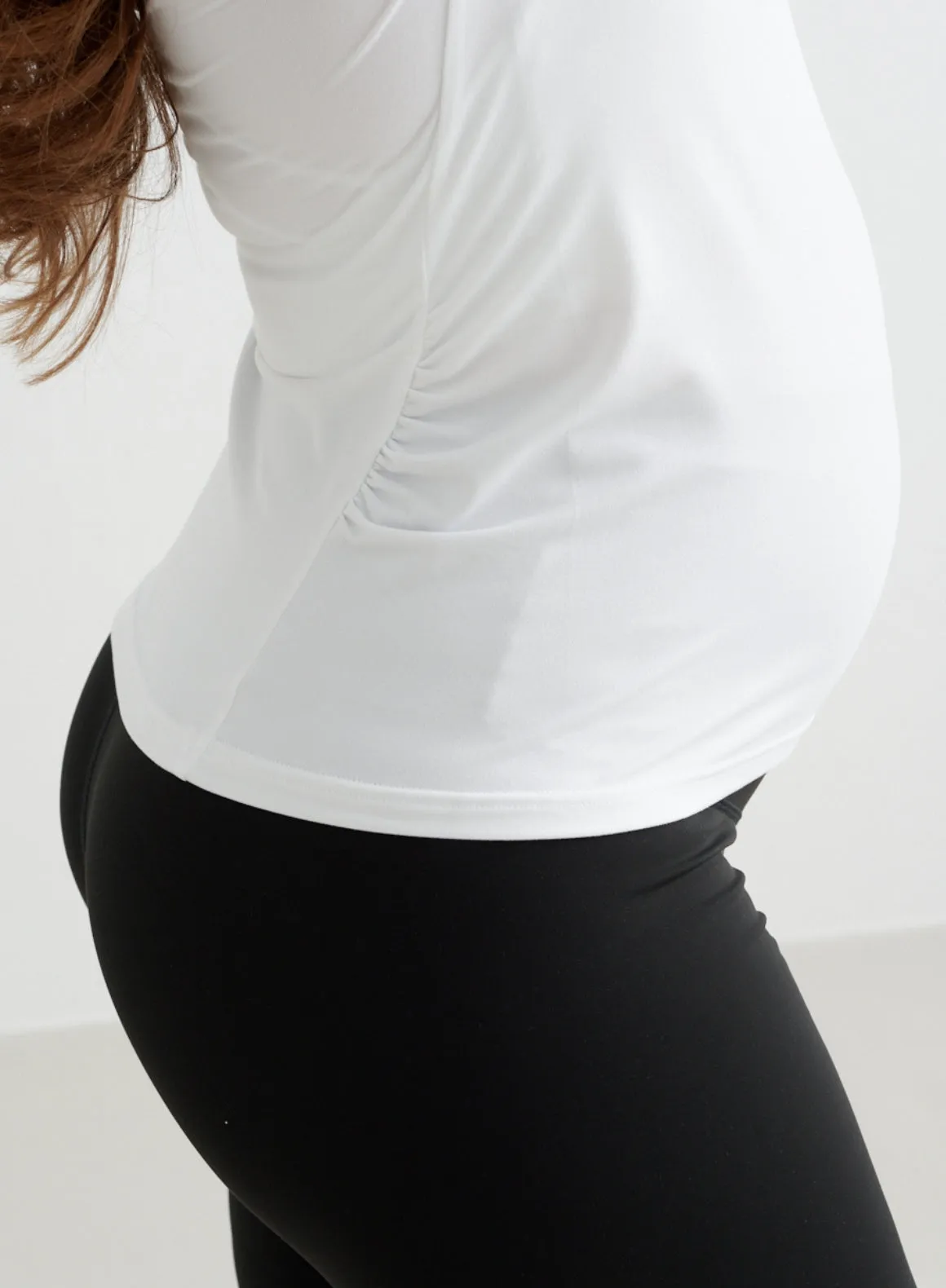 White Soft Basic Maternity Long Sleeve sold by Aimn product image thumbnail 2