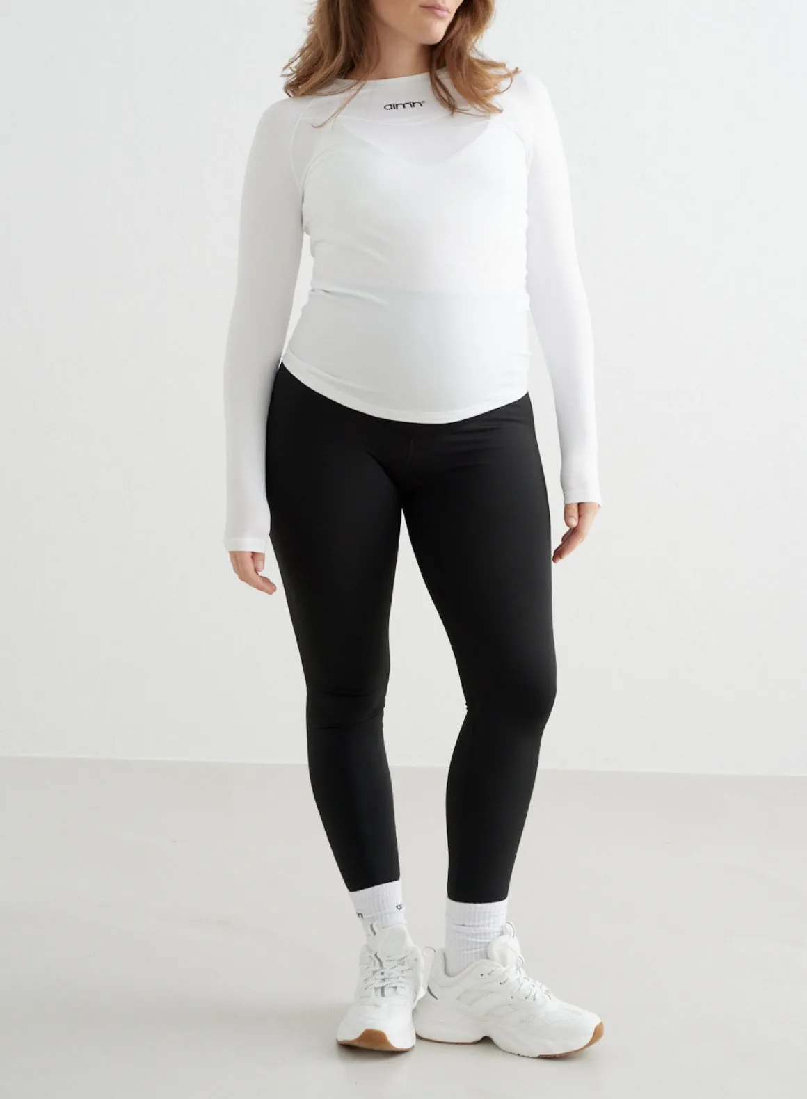 White Soft Basic Maternity Long Sleeve sold by Aimn product image thumbnail 4