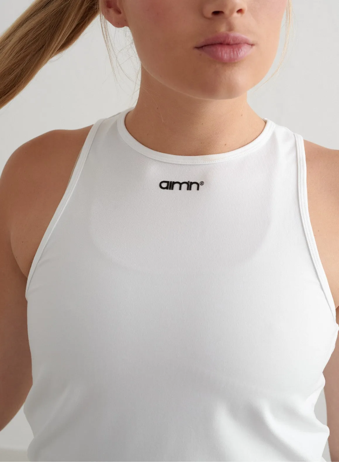 White Soft Basic Singlet sold by Aimn product image thumbnail 2