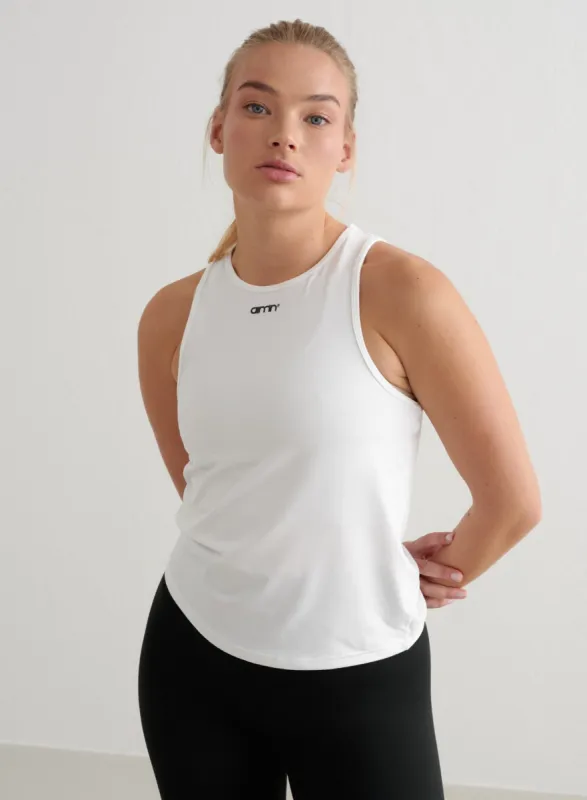 White Soft Basic Singlet sold by Aimn