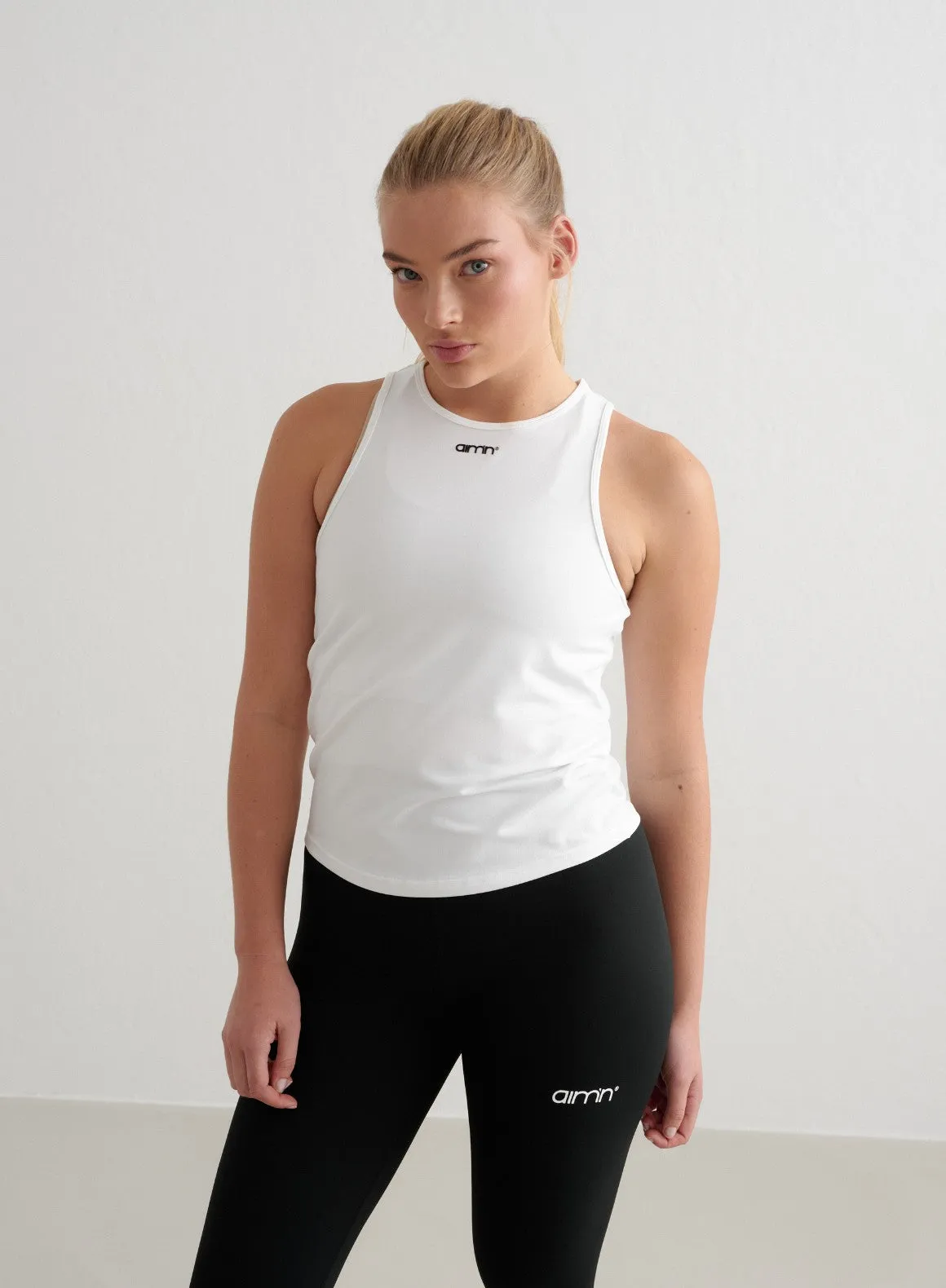 White Soft Basic Singlet sold by Aimn product image thumbnail 4