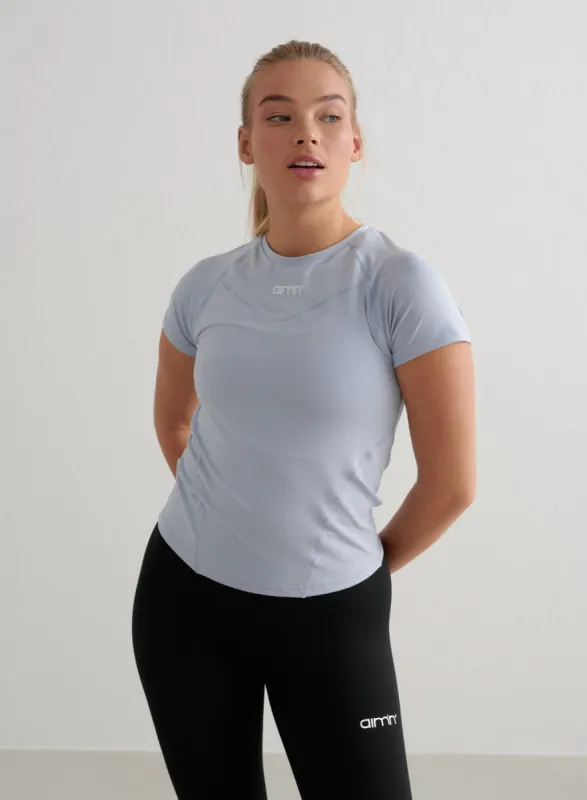 Cloudy Blue Soft Basic Short Sleeve sold by Aimn