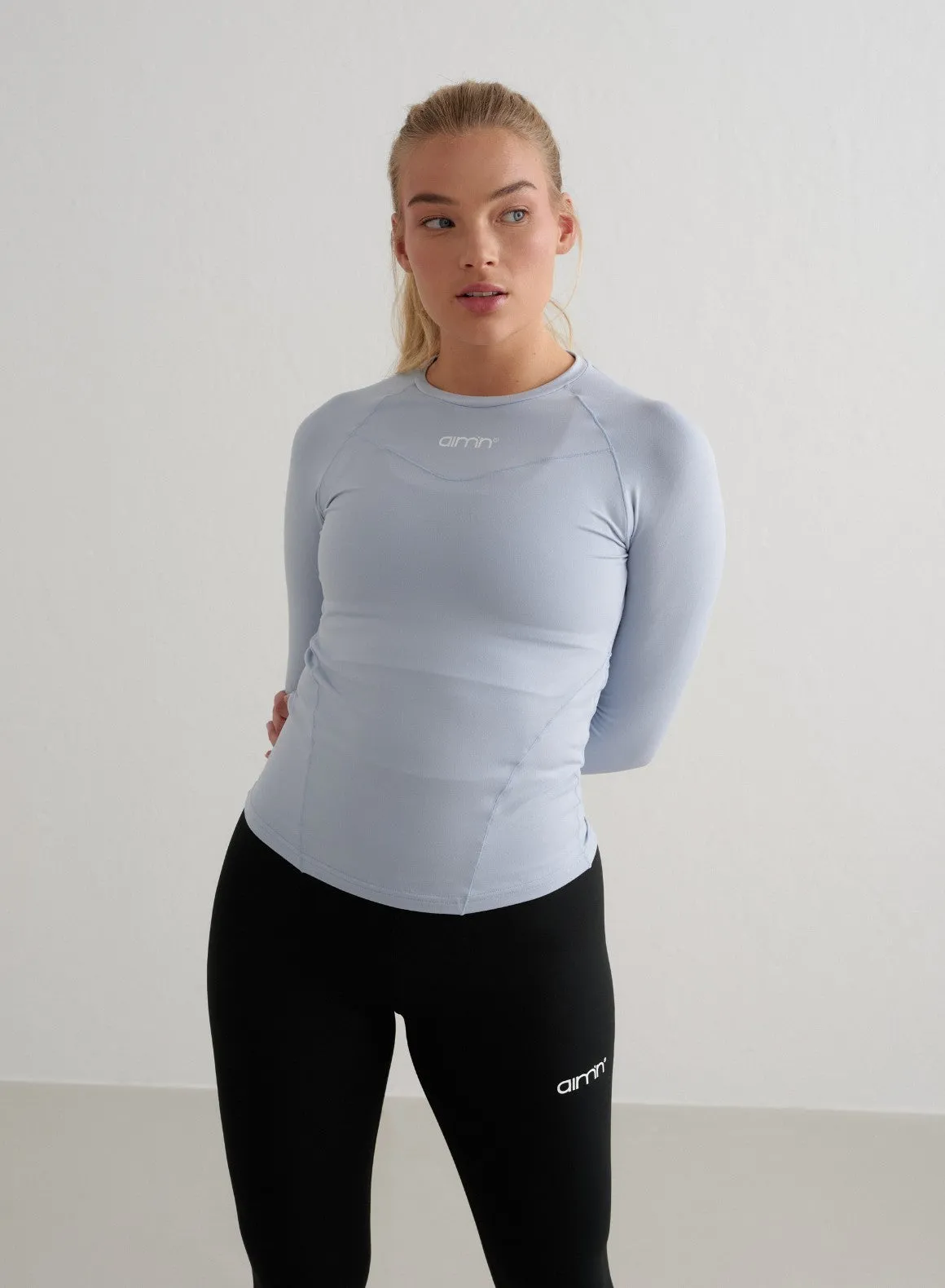 Cloudy Blue Soft Basic Long Sleeve sold by Aimn