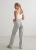 Light Grey Melange Comfy Modal Wide Pants sold by Aimn
