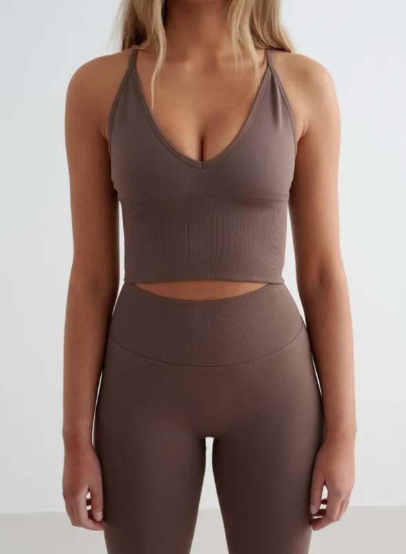 Macchiato Shape Seamless Cross Back Bralette sold by Aimn