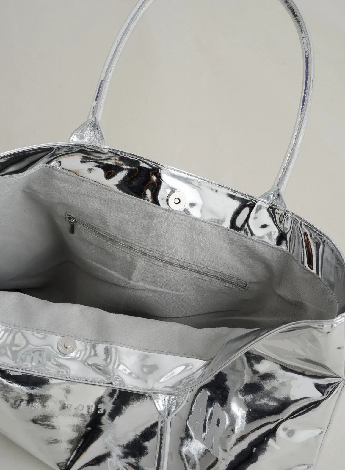 Silver Chrome Tote Bag sold by Aimn product image thumbnail 4
