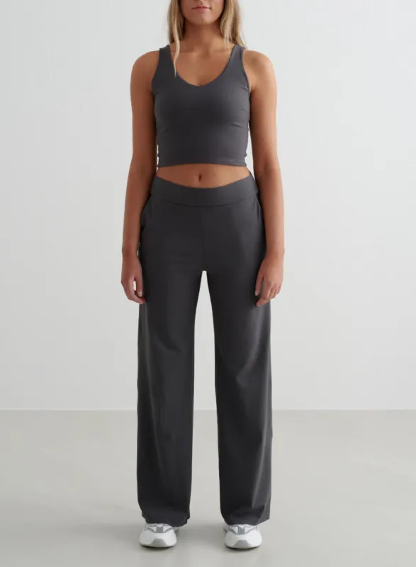 Shadow Grey Sense Wide Pants sold by Aimn