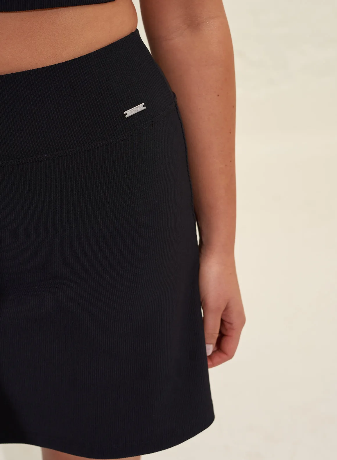 Black Micro Rib Skort sold by Aimn product image thumbnail 2