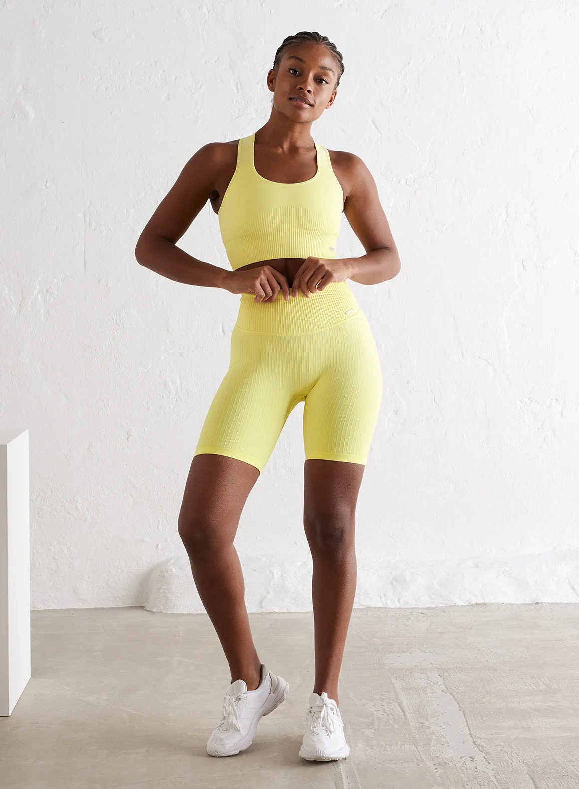 Lemonade Ribbed Seamless Biker Shorts sold by Aimn product image thumbnail 2