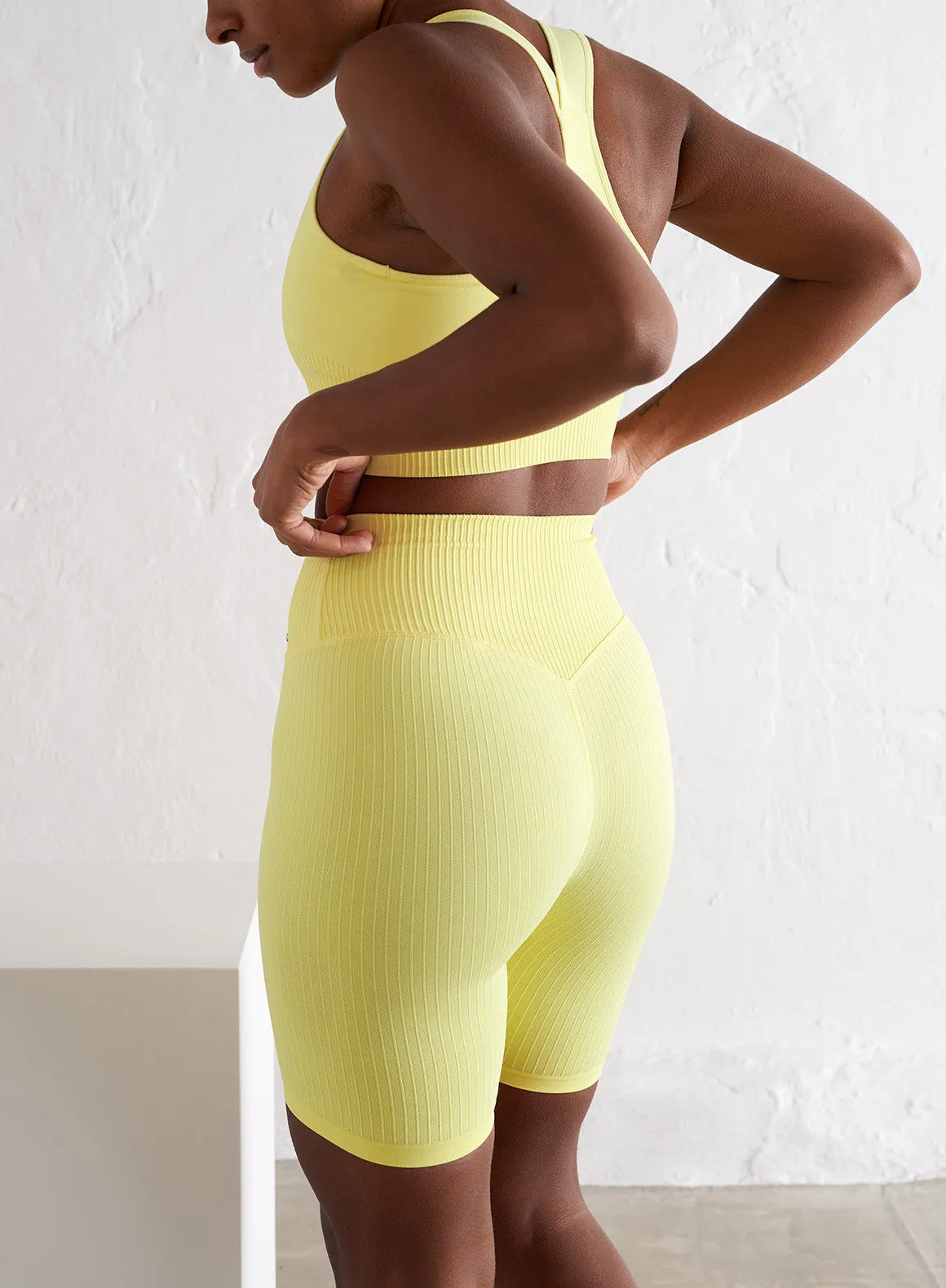 Lemonade Ribbed Seamless Biker Shorts sold by Aimn product image thumbnail 4