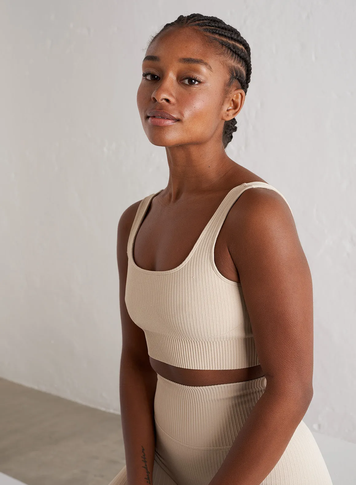 Cafè Au Lait Ribbed Seamless Bra sold by Aimn product image thumbnail 4