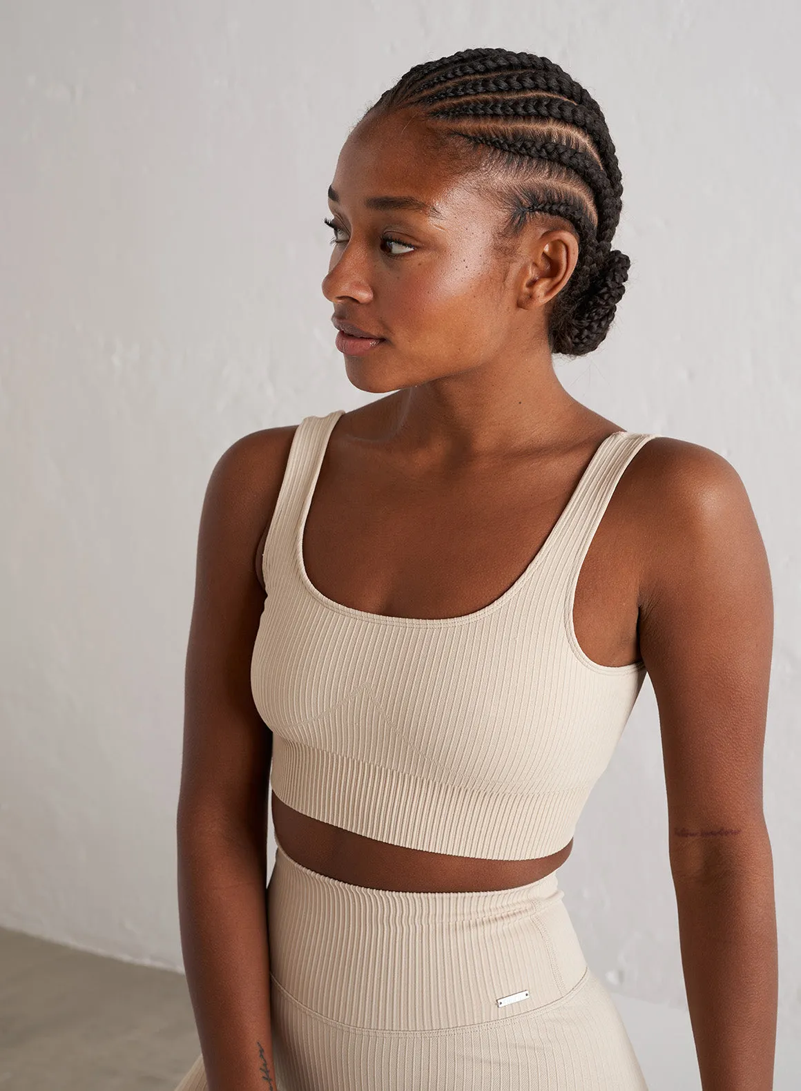 Cafè Au Lait Ribbed Seamless Bra sold by Aimn