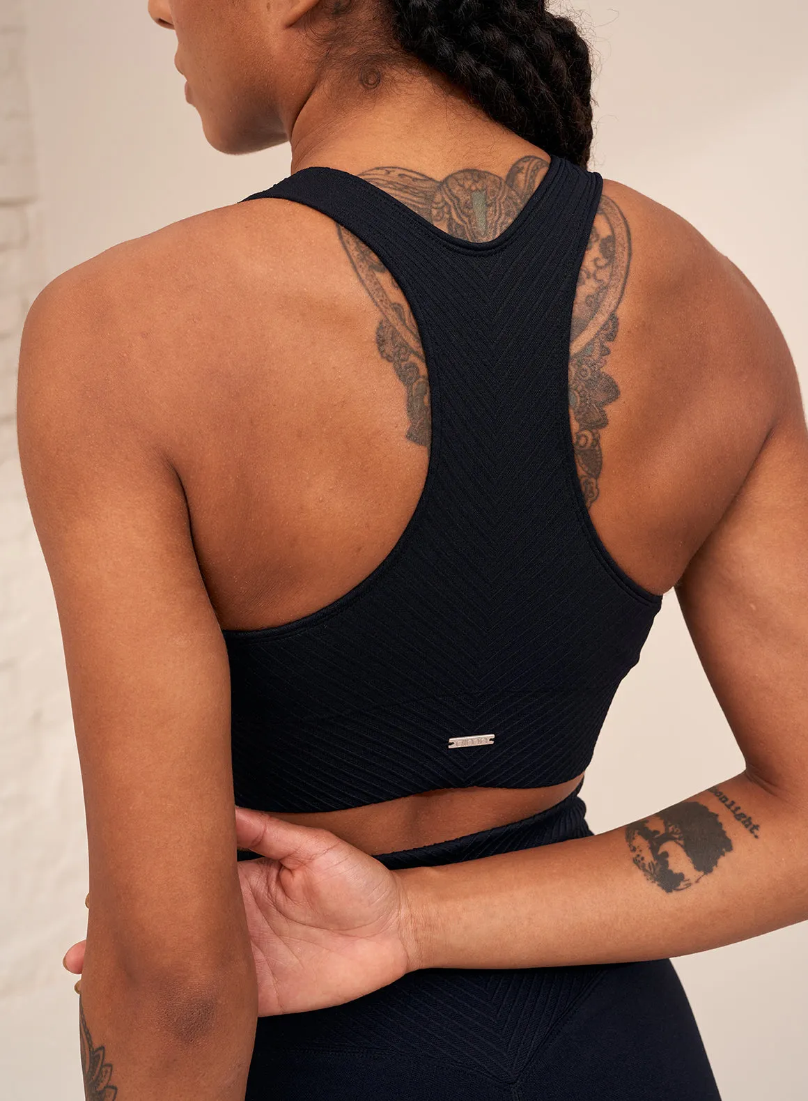 Black Motion Seamless Crop Top sold by Aimn product image thumbnail 3