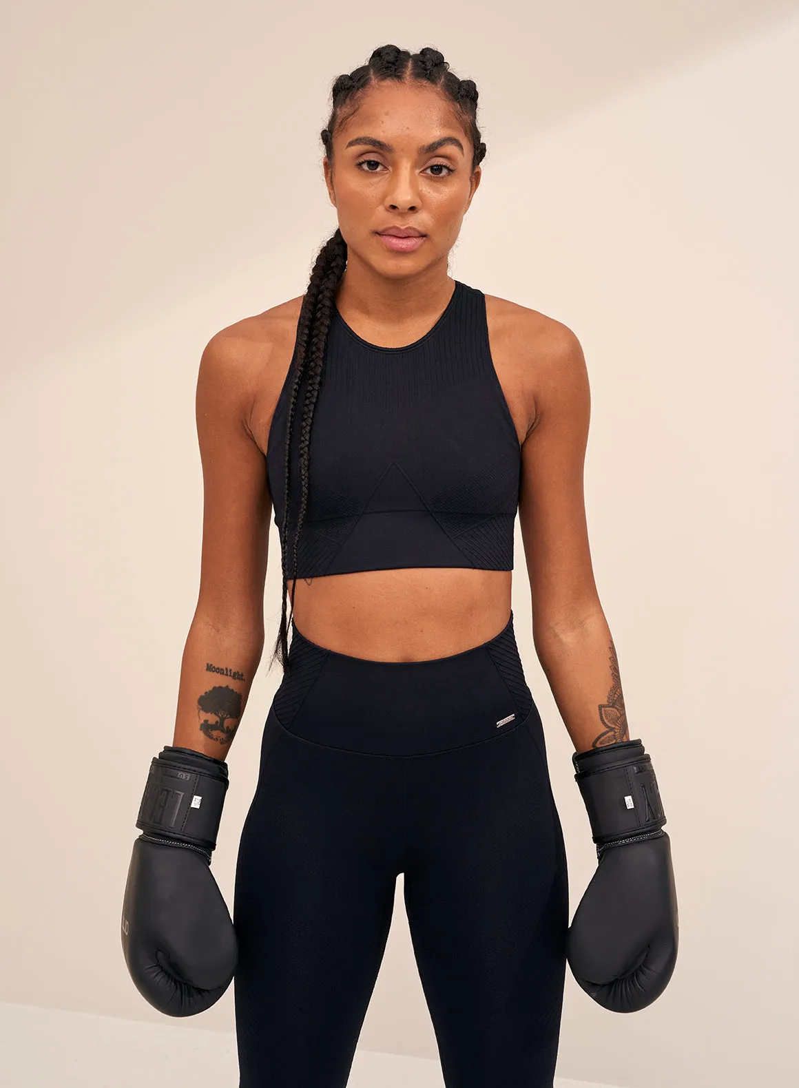 Black Motion Seamless Crop Top sold by Aimn product image thumbnail 2