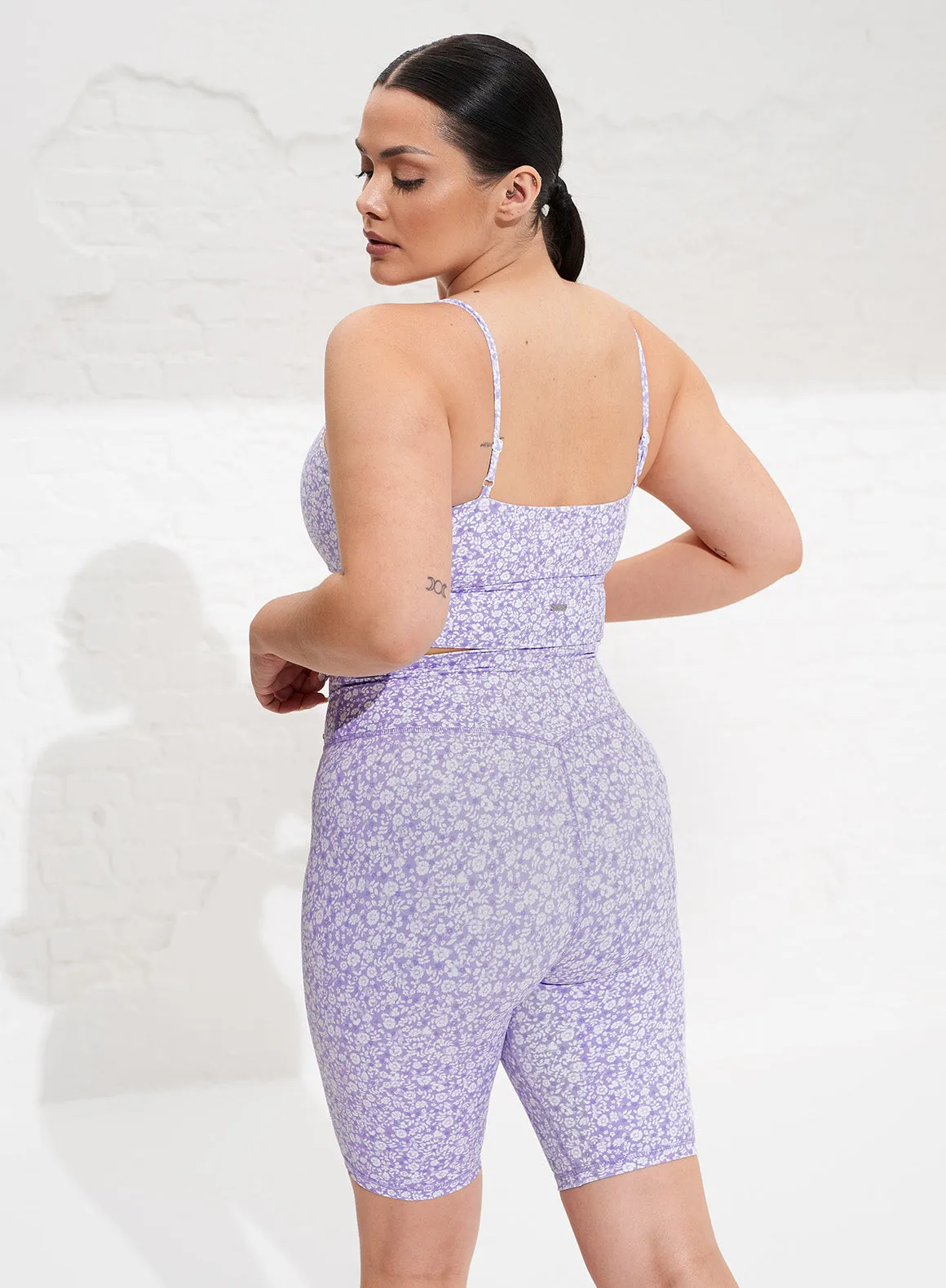 Fleur Lavande Biker Shorts sold by Aimn product image thumbnail 4