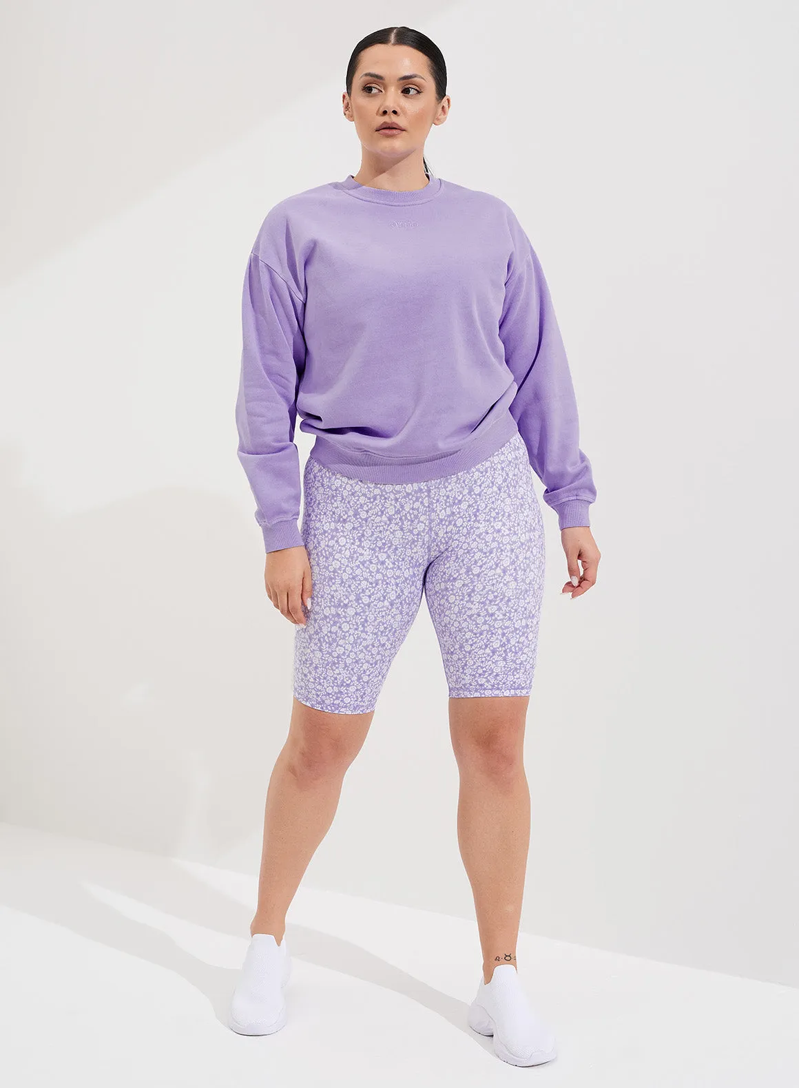 Fleur Lavande Biker Shorts sold by Aimn product image thumbnail 5