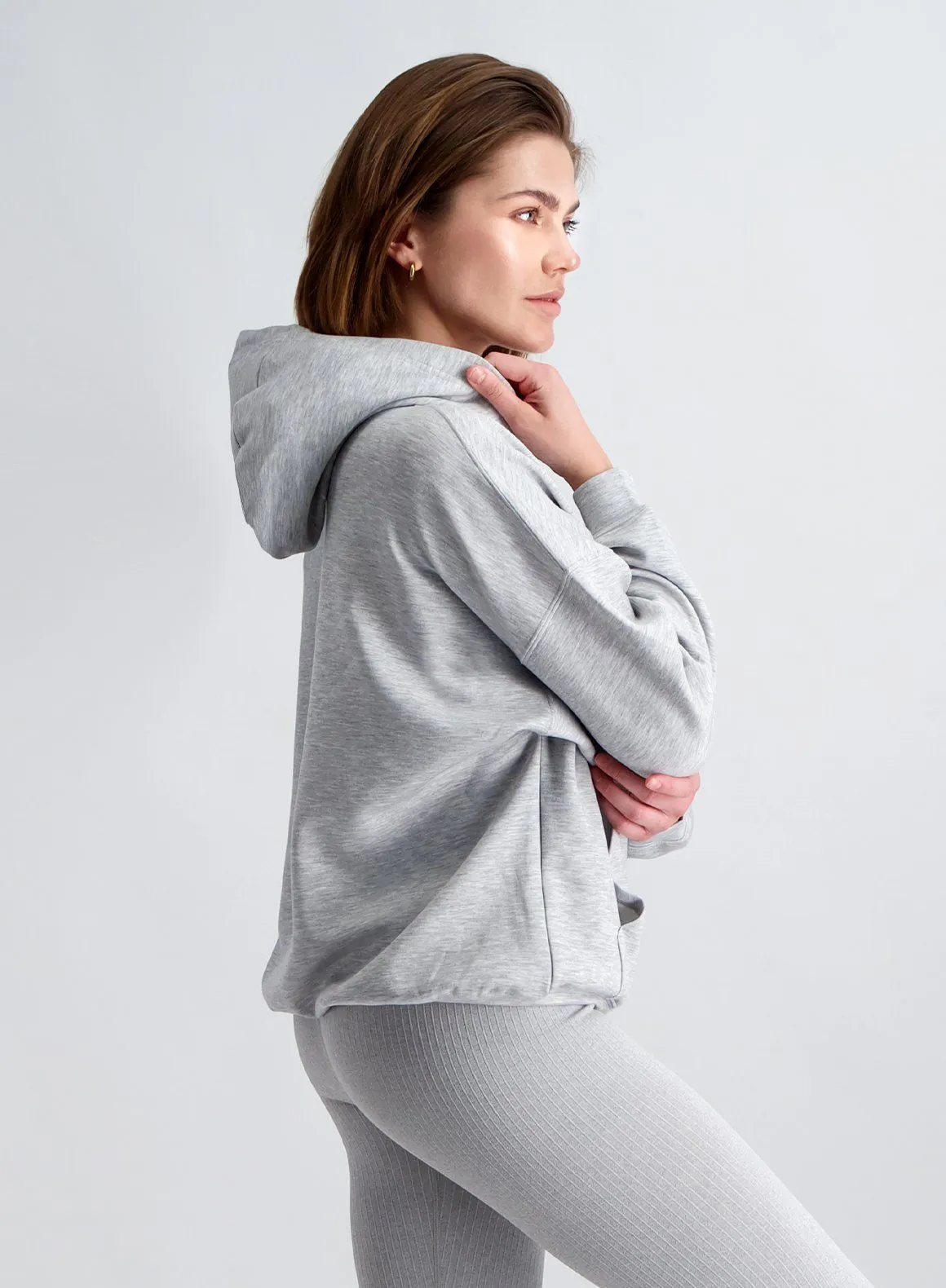 Light Grey Melange Comfy Hood sold by Aimn product image thumbnail 4