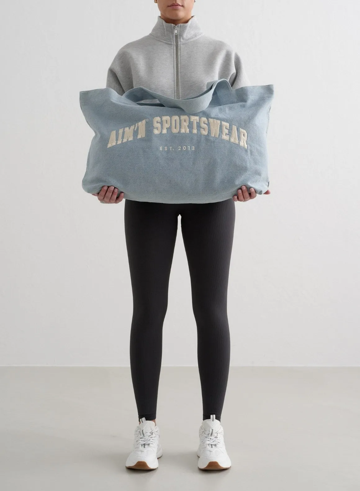 Denim Varsity Tote Bag sold by Aimn product image thumbnail 3