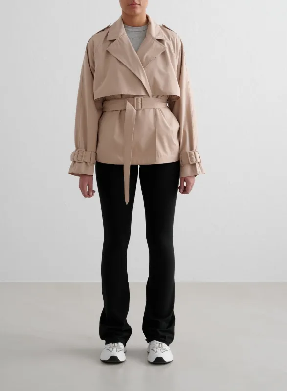 Beige Recycled Tech Trench Jacket sold by Aimn