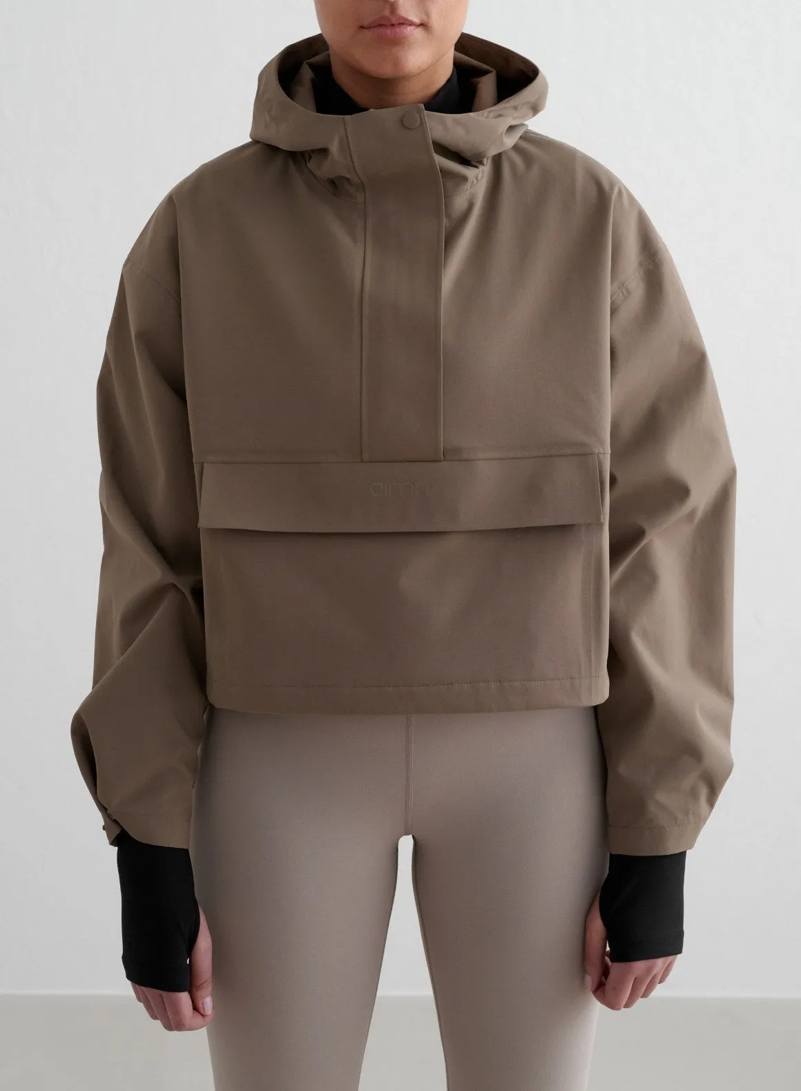 Nougat Cropped Waterproof Anorak sold by Aimn product image thumbnail 2