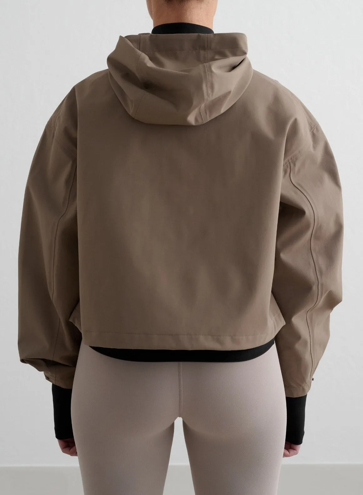Nougat Cropped Waterproof Anorak sold by Aimn product image thumbnail 3