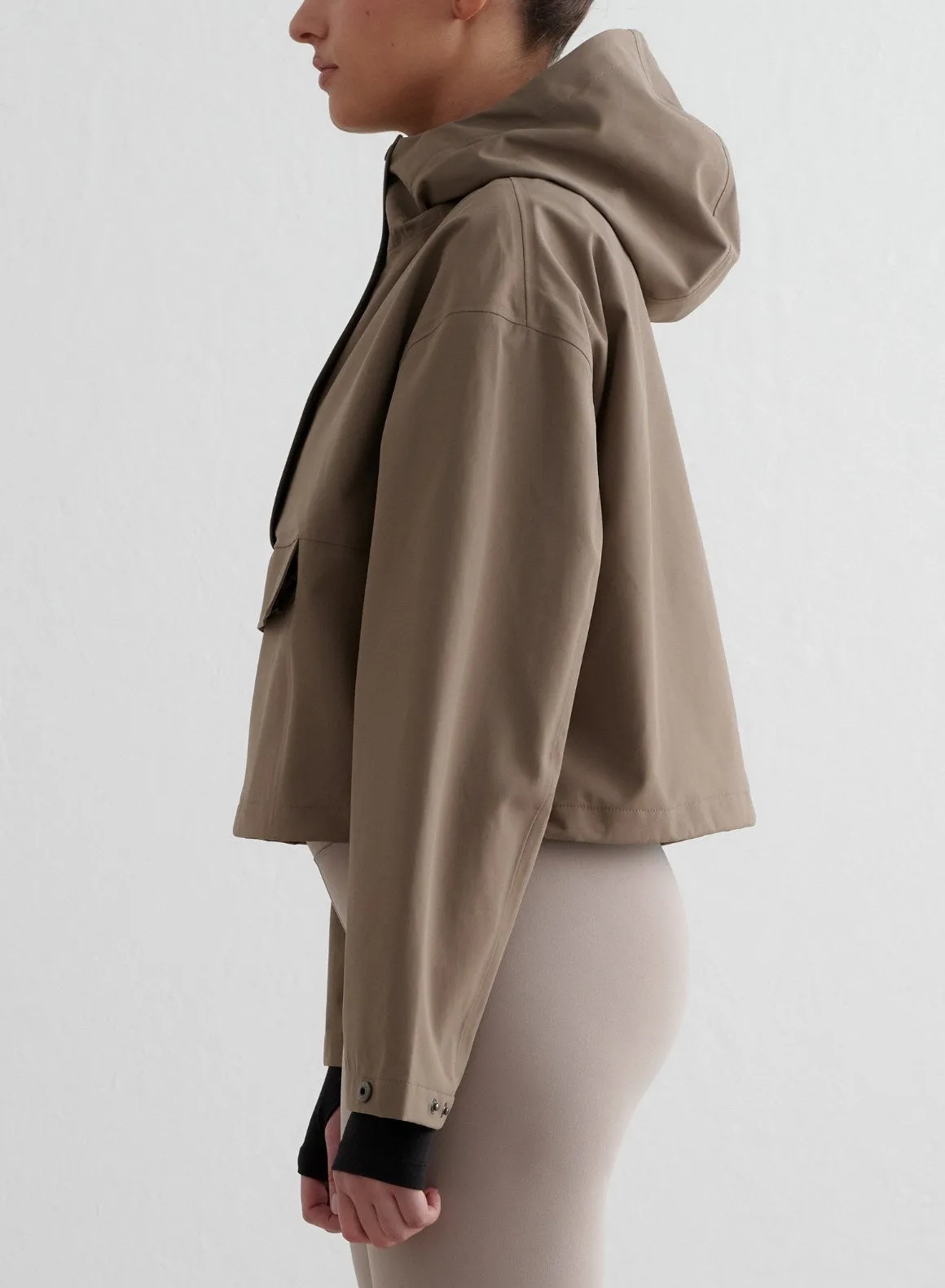 Nougat Cropped Waterproof Anorak sold by Aimn product image thumbnail 5