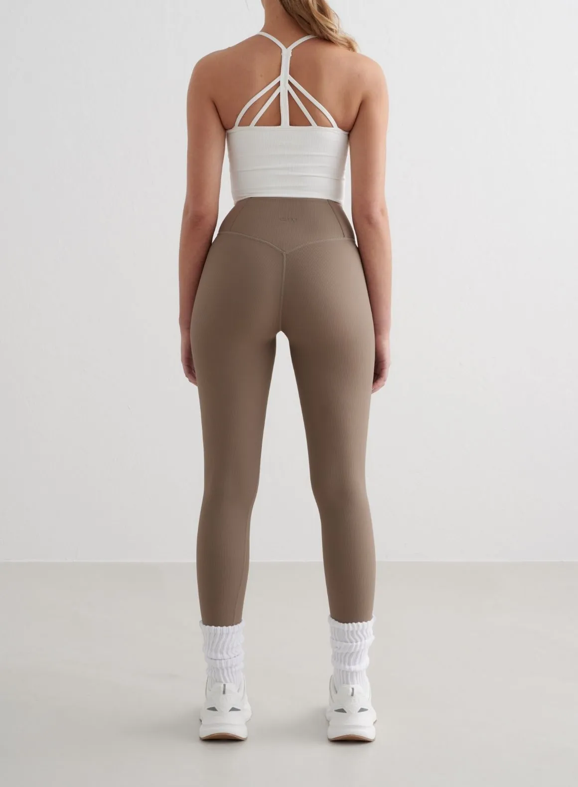 White Ribbed Performance Bralette sold by Aimn product image thumbnail 4