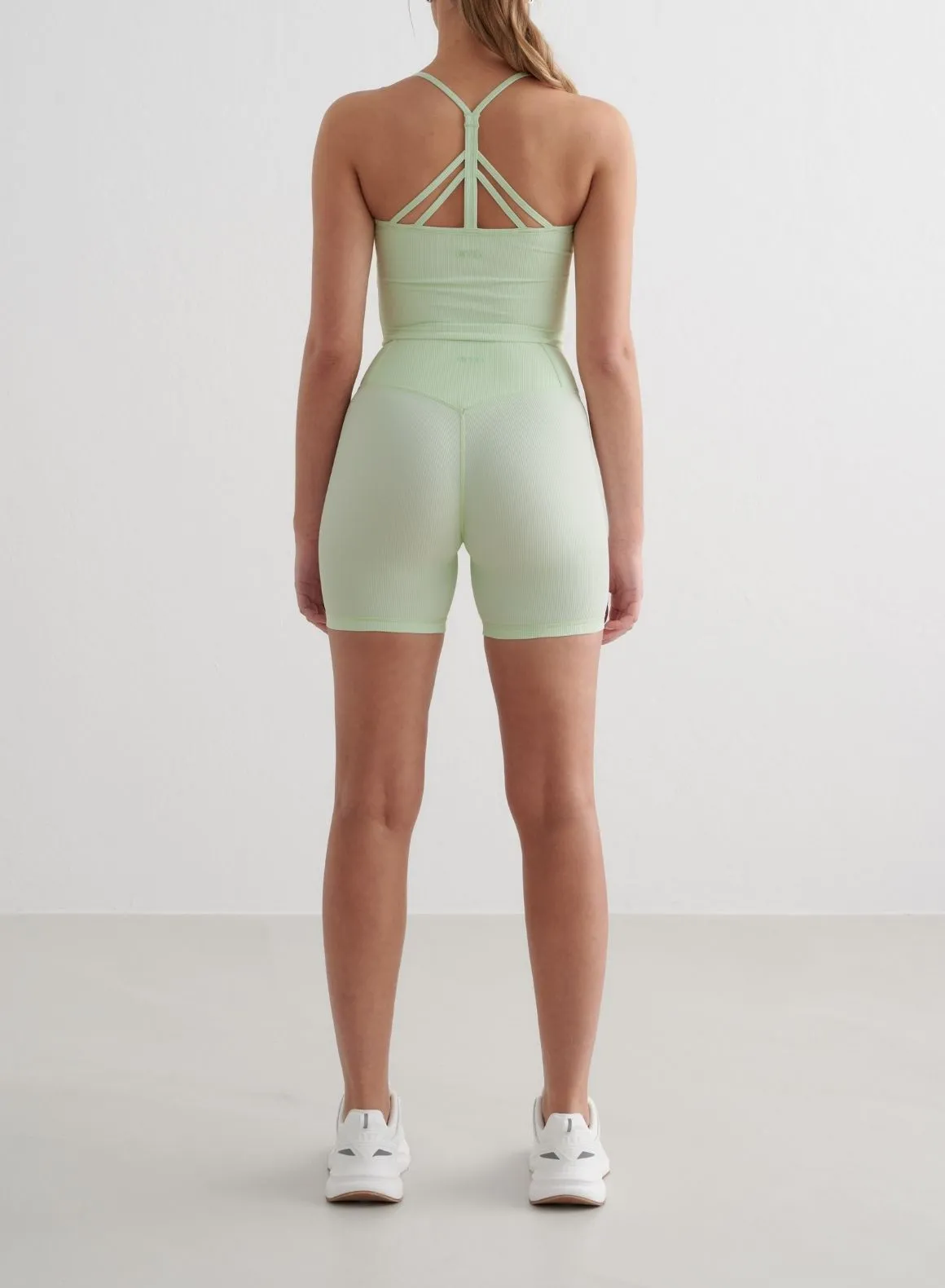 Spearmint Ribbed Performance Midi Biker Shorts sold by Aimn product image thumbnail 2