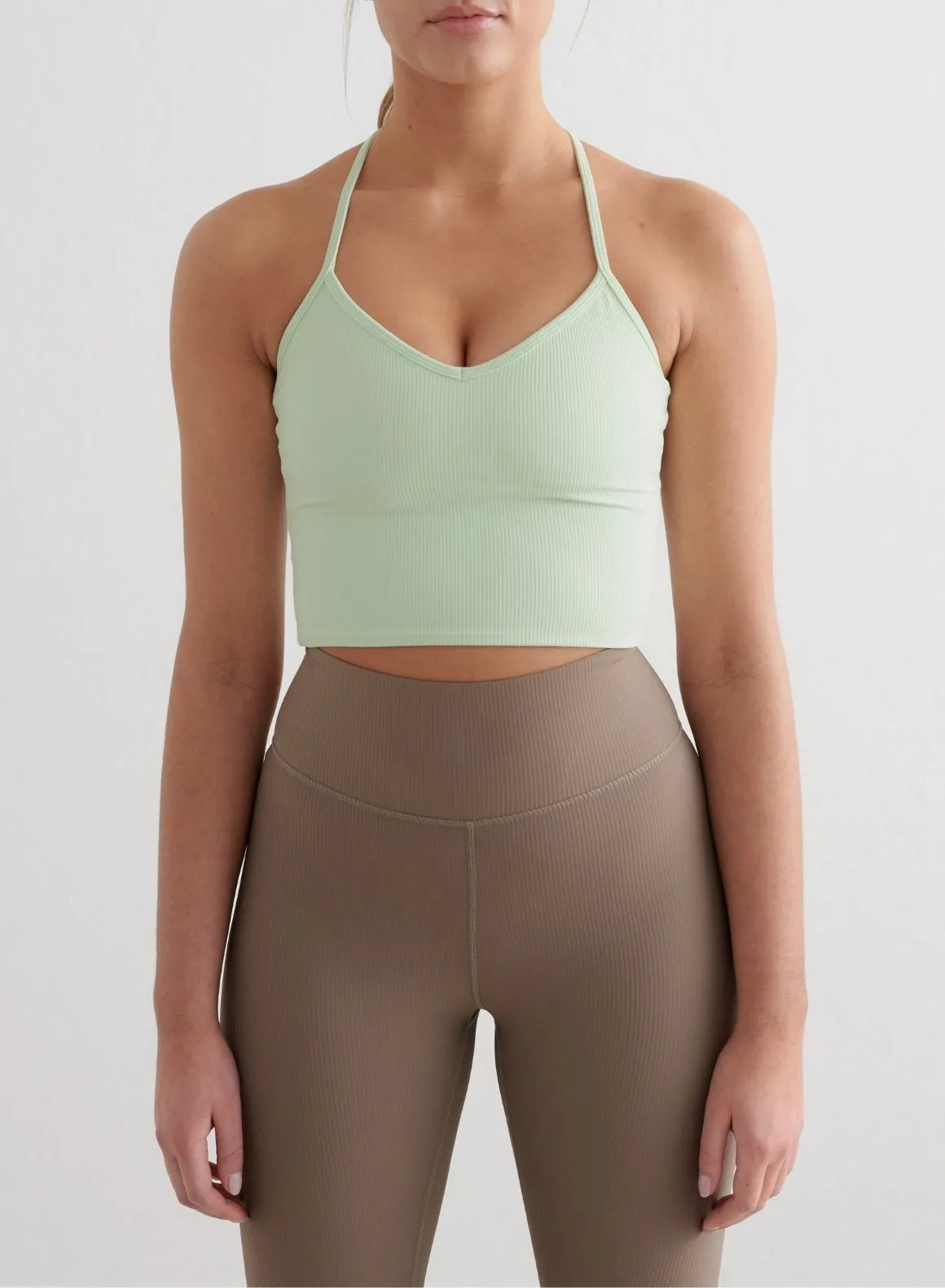 Spearmint Ribbed Performance Bralette sold by Aimn