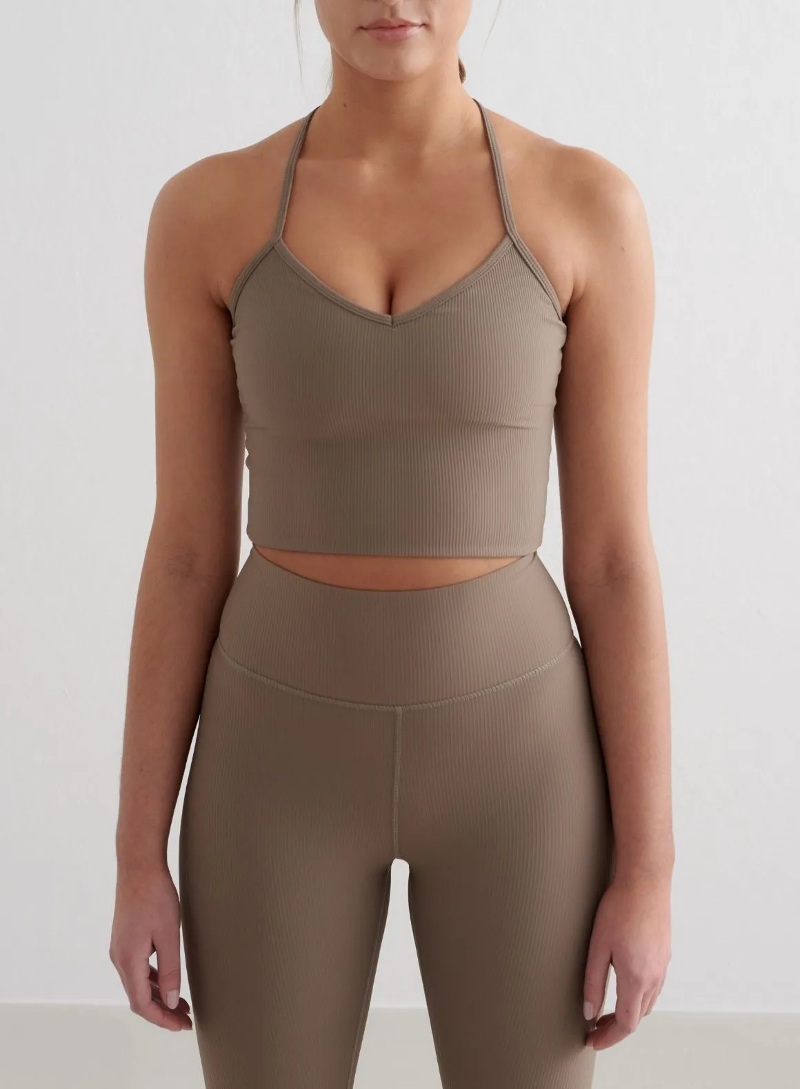Nougat Ribbed Performance Bralette sold by Aimn