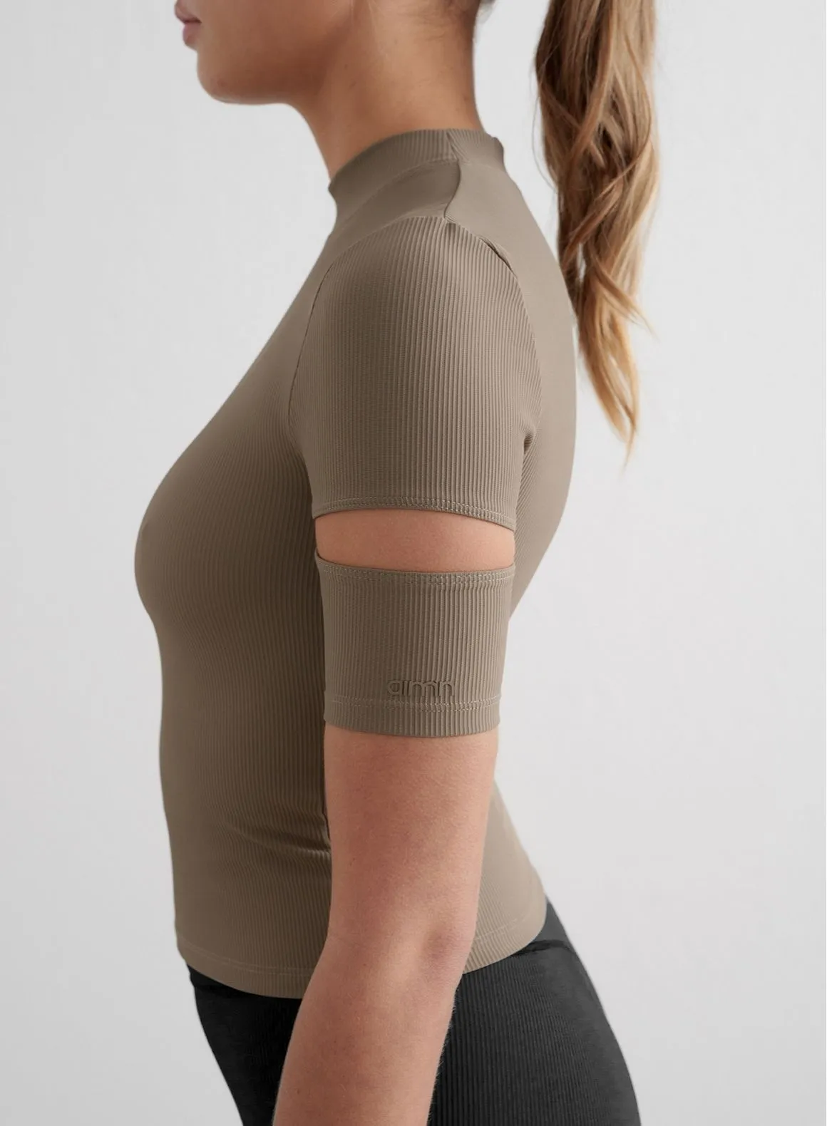 Nougat Ribbed Performance Cut-Out Top sold by Aimn product image thumbnail 3