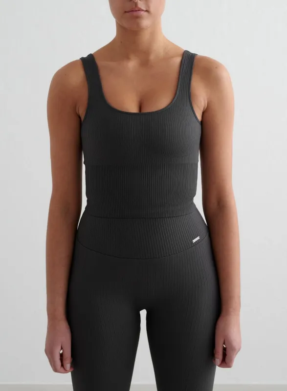 Shadow Grey Ribbed Seamless Shaping Bralette sold by Aimn