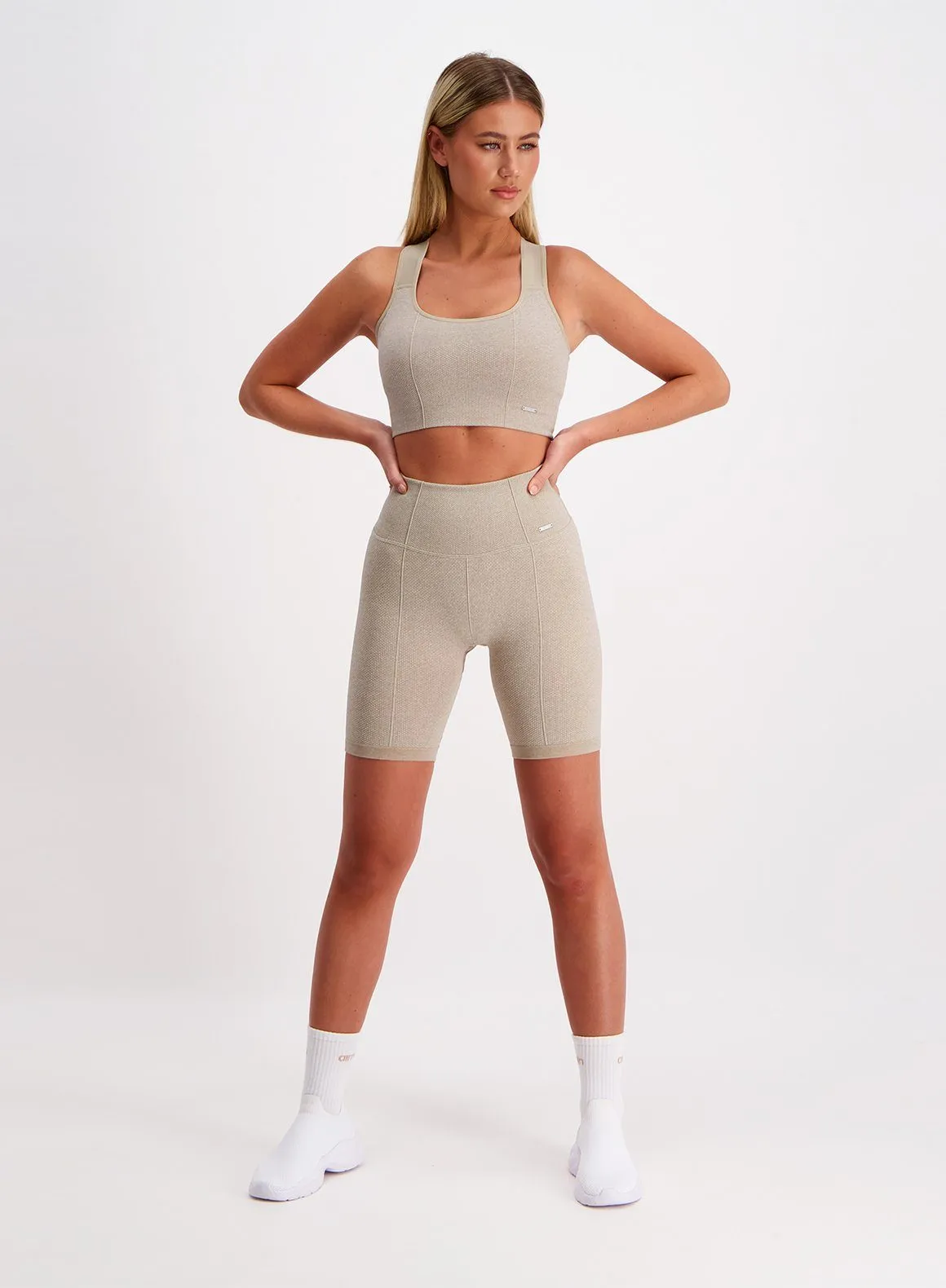 Beige Luxe Seamless High Support Bra sold by Aimn product image thumbnail 2