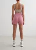 Desert Rose Ribbed Seamless Midi Biker Shorts sold by Aimn
