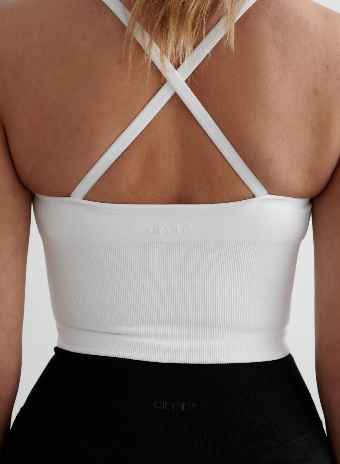 White Shape Seamless Cross Back Bralette sold by Aimn product image thumbnail 4