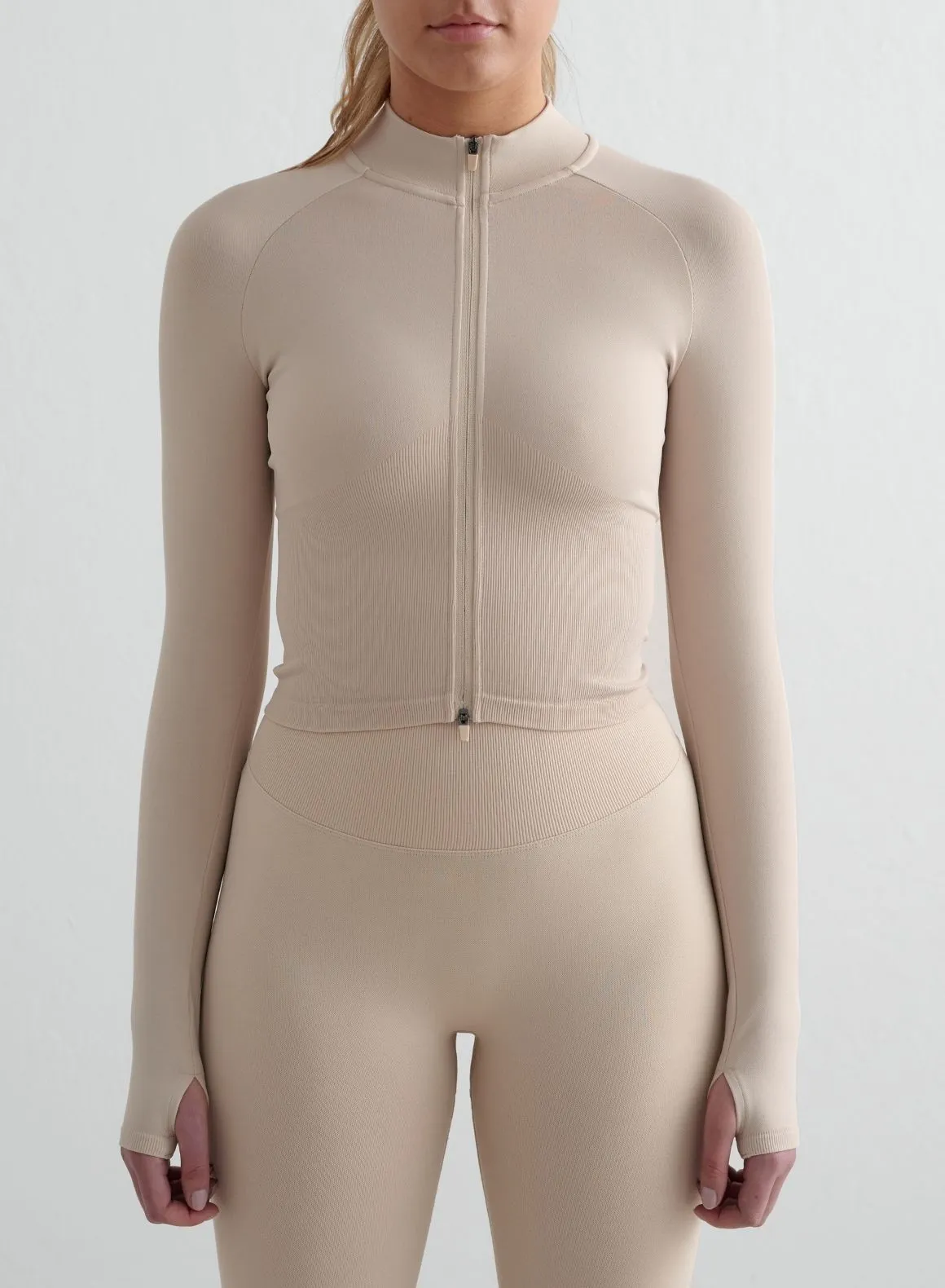 Clay Shape Seamless Zip Jacket sold by Aimn