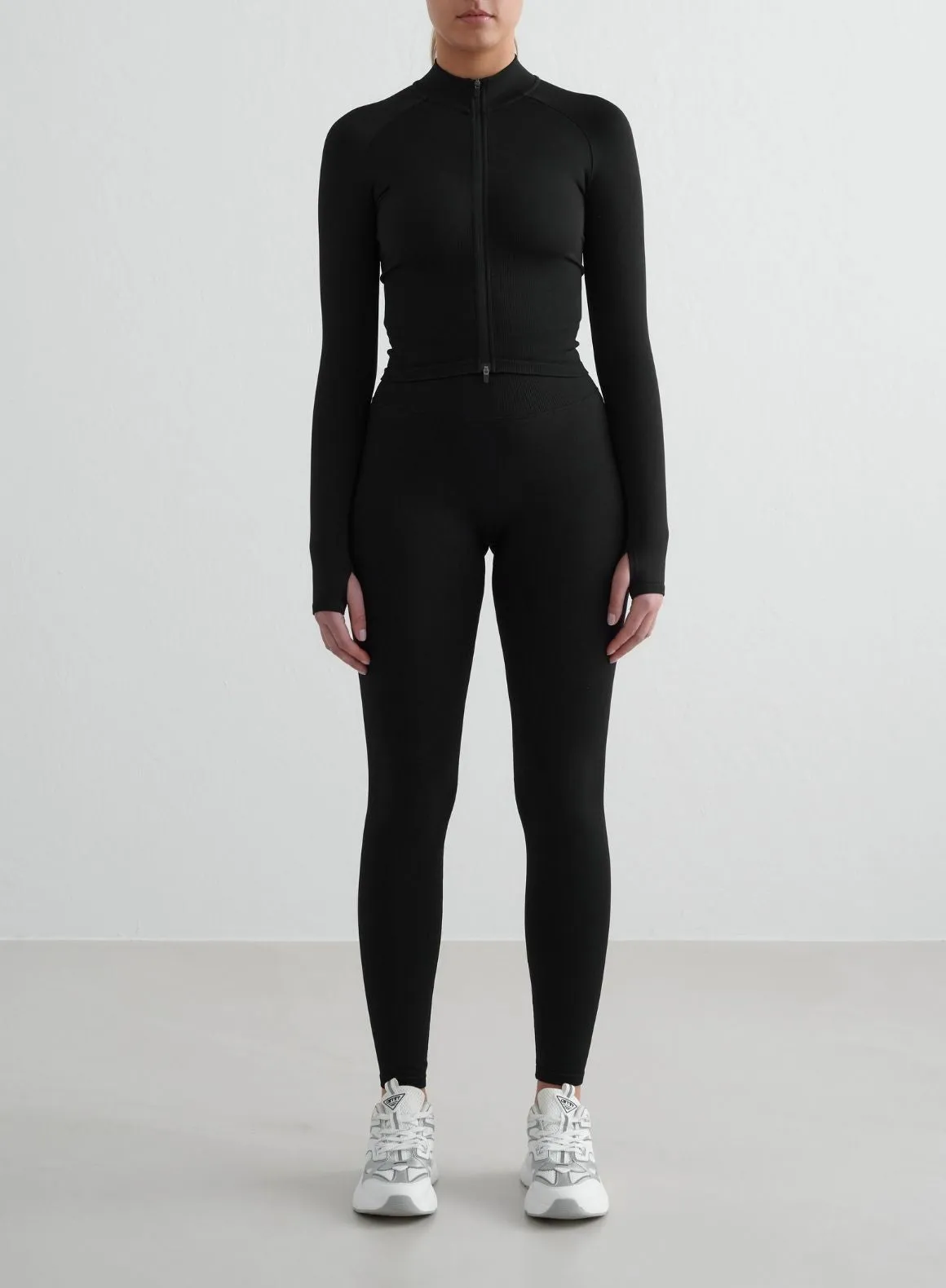 Black Shape Seamless Zip Jacket sold by Aimn product image thumbnail 3