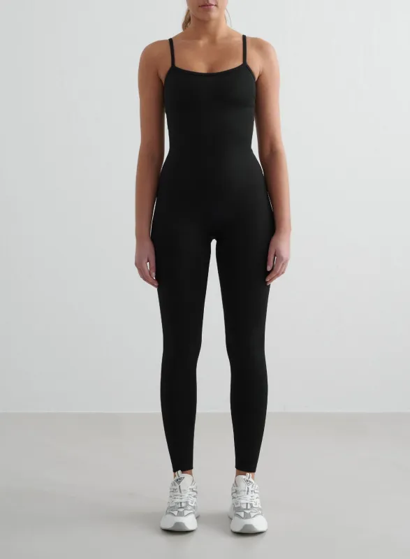 Black Shape Seamless Bodysuit sold by Aimn