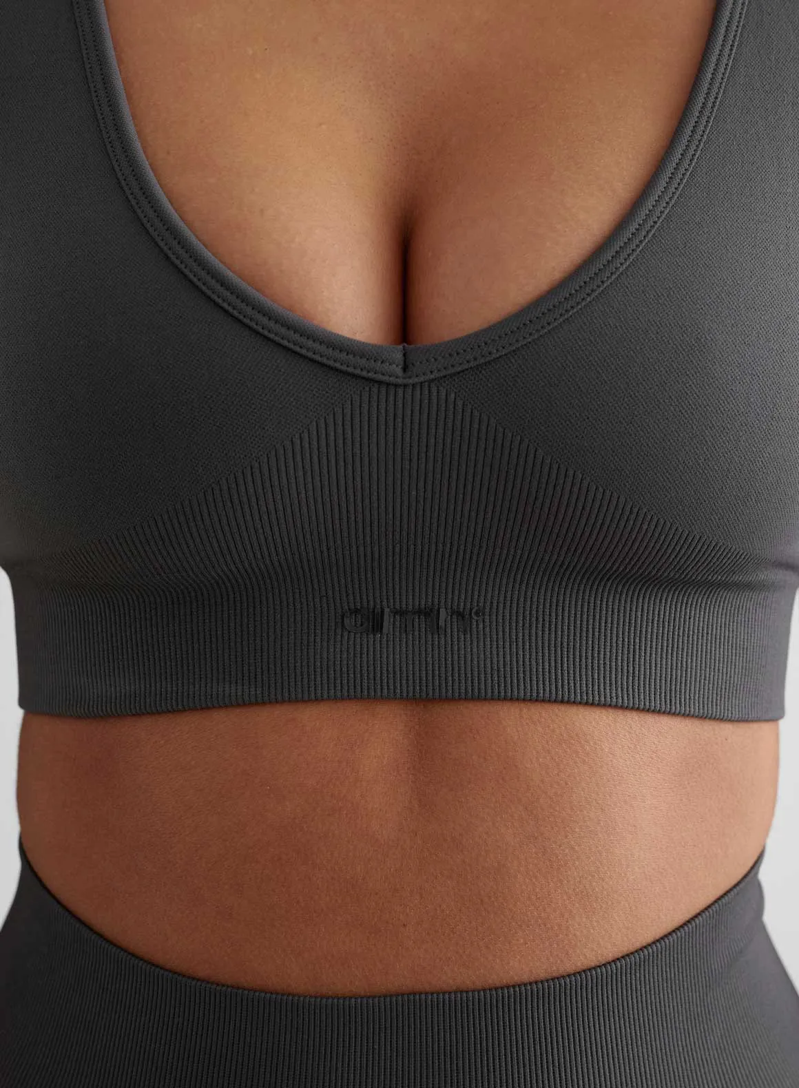 Shadow Grey Shape Seamless Tights & Deep Cut Bra Set sold by Aimn product image thumbnail 4