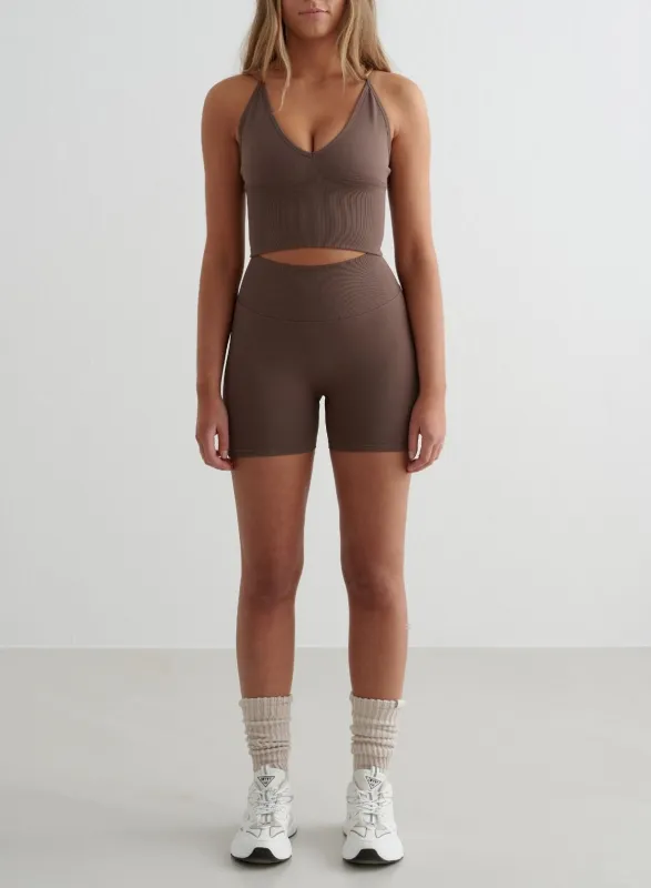 Macchiato Shape Seamless Hotpants & Cross Back Bralette Set sold by Aimn