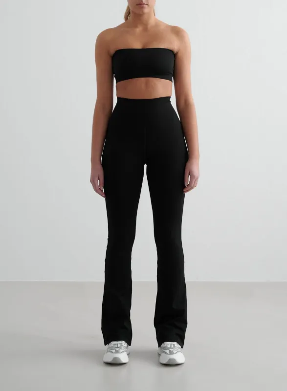 Black Shape Seamless Flare Tights & Bandeau Set sold by Aimn