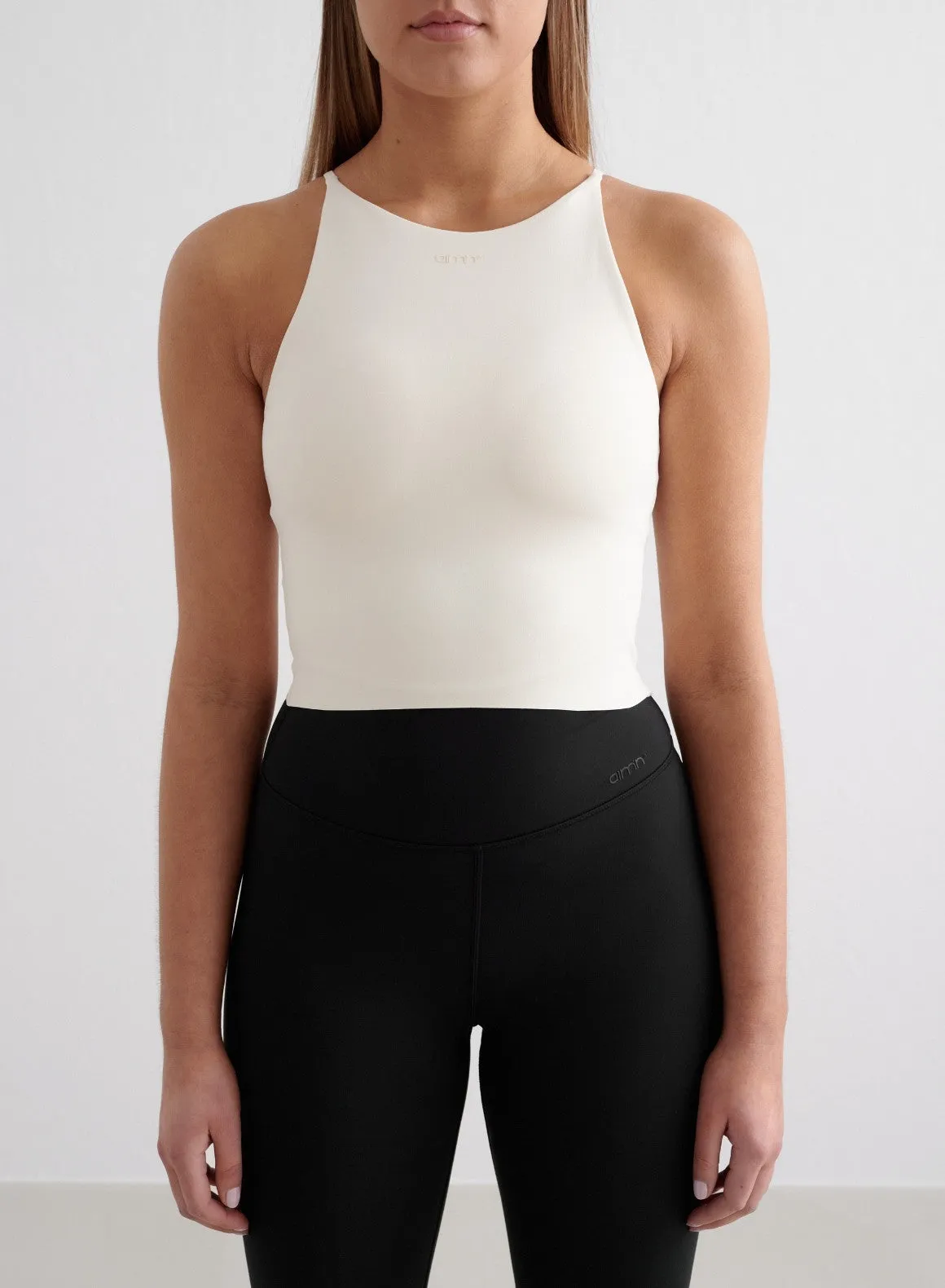 Almond White Sense Halter Bralette sold by Aimn