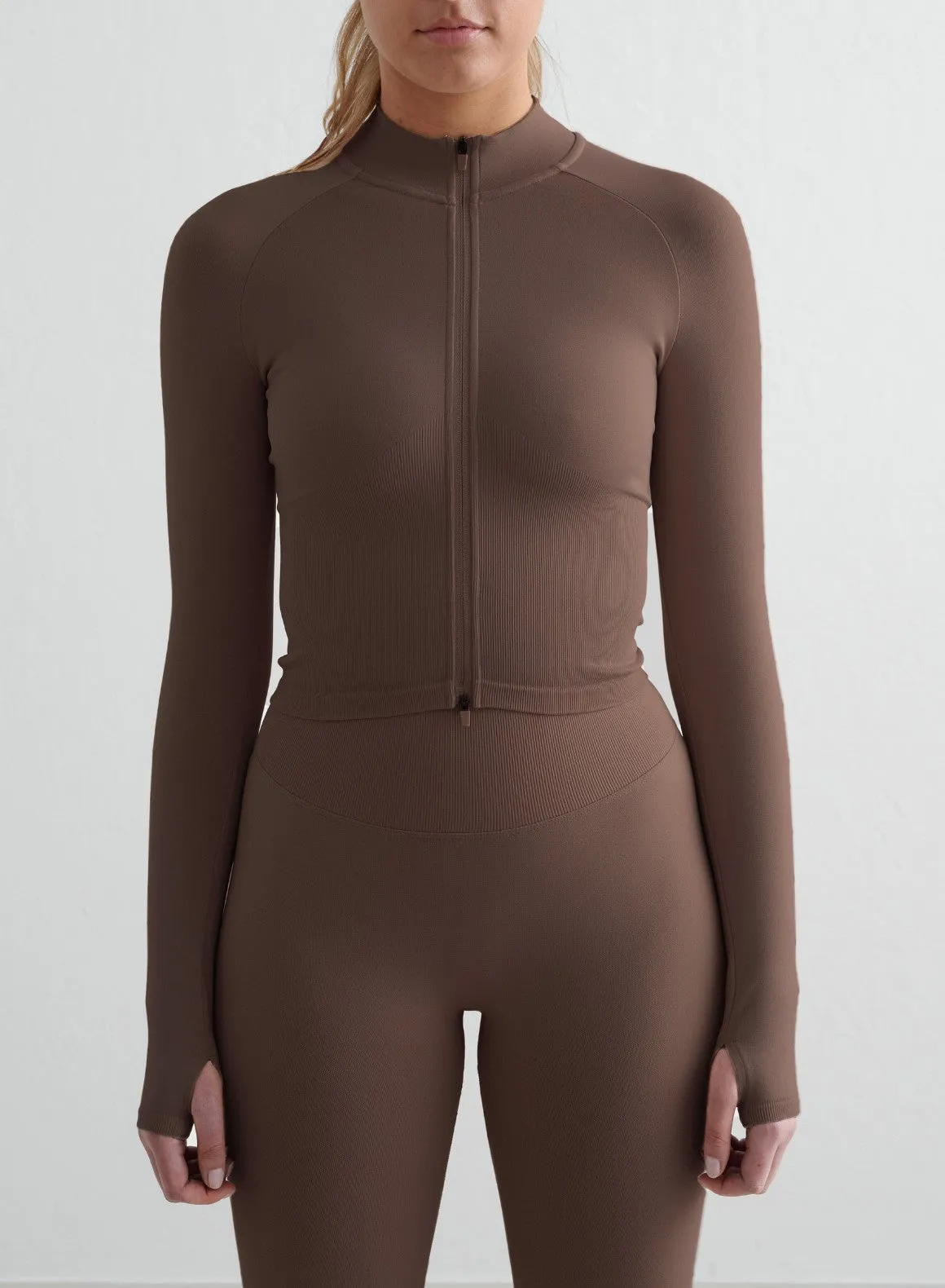 Macchiato Shape Seamless Zip Jacket sold by Aimn