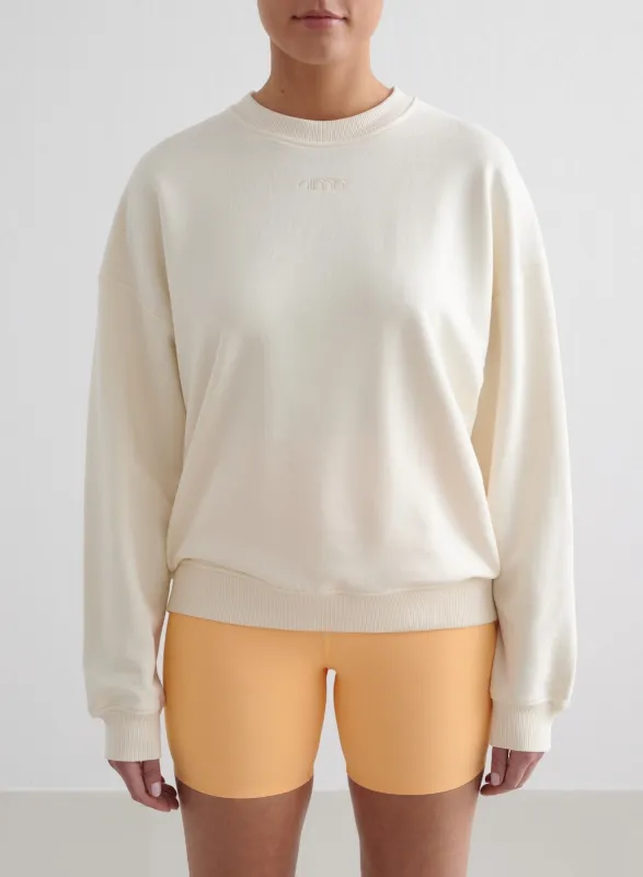 Almond White Terry Sweatshirt sold by Aimn